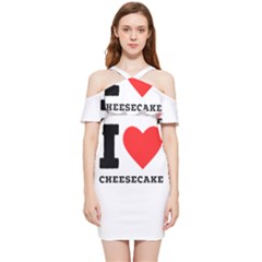 I Love Cheesecake Shoulder Frill Bodycon Summer Dress by ilovewhateva