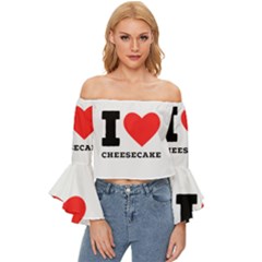 I Love Cheesecake Off Shoulder Flutter Bell Sleeve Top by ilovewhateva