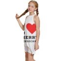 I love cherry cheesecake Kids  Halter Collar Waist Tie Chiffon Dress View2