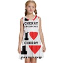 I love cherry cheesecake Kids  Sleeveless Tiered Mini Dress View1