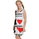 I love cherry cheesecake Kids  Sleeveless Tiered Mini Dress View2