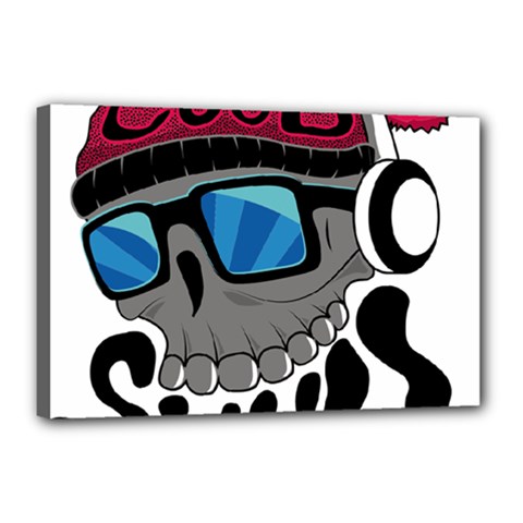 Cool Skull Canvas 18  X 12  (stretched) by pakminggu