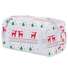 Red Green And Blue Christmas Themed Illustration Toiletries Pouch by pakminggu