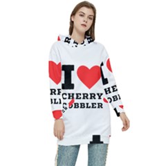 I Love Cherry Cobbler Women s Long Oversized Pullover Hoodie by ilovewhateva