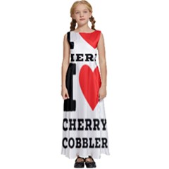 I Love Cherry Cobbler Kids  Satin Sleeveless Maxi Dress by ilovewhateva