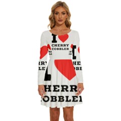 I Love Cherry Cobbler Long Sleeve Wide Neck Velvet Dress by ilovewhateva