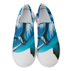 Two Dolphins Art Atlantic Dolphin Painting Animal Marine Mammal Women s Slip On Sneakers by pakminggu