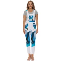 Two Dolphins Art Atlantic Dolphin Painting Animal Marine Mammal Women s Pinafore Overalls Jumpsuit by pakminggu