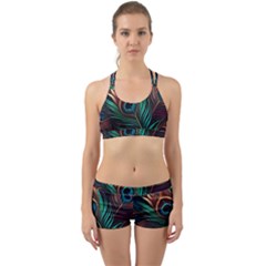 Peacock Feathers Nature Feather Pattern Back Web Gym Set by pakminggu