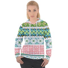 Ukraine Ornament Pattern Symbolism Geometric Women s Overhead Hoodie by pakminggu