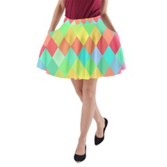 Low Poly Triangles A-line Pocket Skirt by danenraven