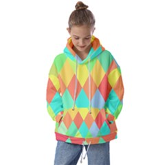 Low Poly Triangles Kids  Oversized Hoodie by danenraven