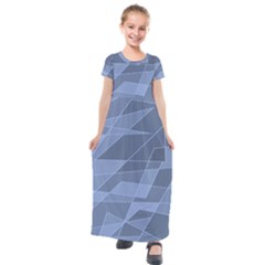 Lines Shapes Pattern Web Creative Kids  Short Sleeve Maxi Dress by danenraven