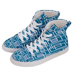 Geometric Rectangle Shape Linear Women s Hi-top Skate Sneakers by danenraven