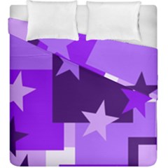 Purple Stars Pattern Shape Duvet Cover Double Side (king Size) by danenraven