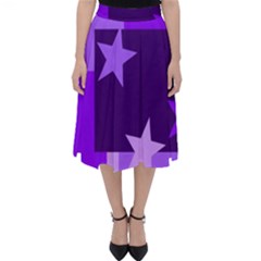 Purple Stars Pattern Shape Classic Midi Skirt by danenraven