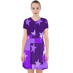 Purple Stars Pattern Shape Adorable In Chiffon Dress by danenraven