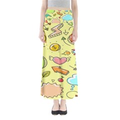 Cute Sketch Child Graphic Funny Full Length Maxi Skirt by danenraven