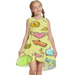 Cute Sketch Child Graphic Funny Kids  Frill Swing Dress by danenraven