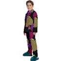 Seamless Halloween Day Of The Dead Kids  Long Sleeve Velvet Pajamas Set View2