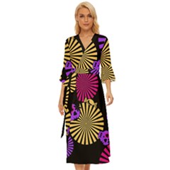 Seamless Halloween Day Of The Dead Midsummer Wrap Dress by danenraven