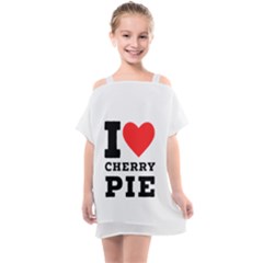 I Love Cherry Pie Kids  One Piece Chiffon Dress by ilovewhateva