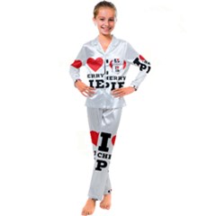 I Love Cherry Pie Kids  Satin Long Sleeve Pajamas Set by ilovewhateva