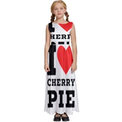 I Love Cherry Pie Kids  Satin Sleeveless Maxi Dress by ilovewhateva