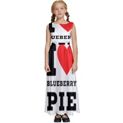 I Love Blueberry Kids  Satin Sleeveless Maxi Dress by ilovewhateva