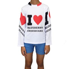 I Love Blueberry Cheesecake  Kids  Long Sleeve Swimwear by ilovewhateva