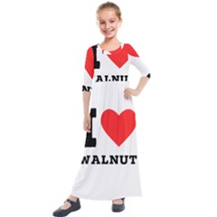 I Love Walnut Kids  Quarter Sleeve Maxi Dress by ilovewhateva