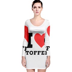 I Love Toffee Long Sleeve Velvet Bodycon Dress by ilovewhateva