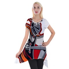 Knight Shield Sword Shield Fictional Character Short Sleeve Side Drop Tunic by danenraven