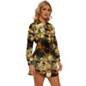 Science Fiction Background Fantasy Womens Long Sleeve Shirt Dress View3