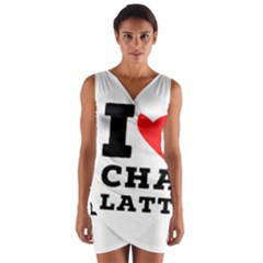 I Love Chai Latte Wrap Front Bodycon Dress by ilovewhateva