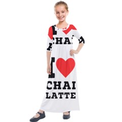 I Love Chai Latte Kids  Quarter Sleeve Maxi Dress by ilovewhateva