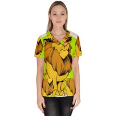 Lion Cartoon Parody Women s V-neck Scrub Top by danenraven