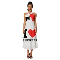 I Love Sherbet Sleeveless Cross Front Cocktail Midi Chiffon Dress by ilovewhateva