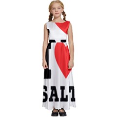 I Love Salt Kids  Satin Sleeveless Maxi Dress by ilovewhateva