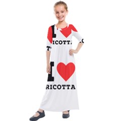 I Love Ricotta Kids  Quarter Sleeve Maxi Dress by ilovewhateva