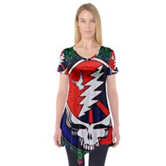 Grateful Dead Pattern Short Sleeve Tunic  by Mog4mog4