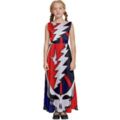 Grateful Dead Pattern Kids  Satin Sleeveless Maxi Dress by Mog4mog4