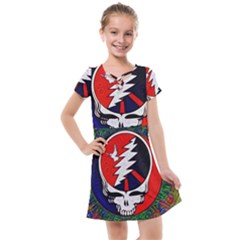 Grateful Dead Pattern Kids  Cross Web Dress by Mog4mog4