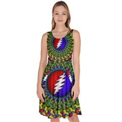 Grateful Dead Knee Length Skater Dress With Pockets by Mog4mog4