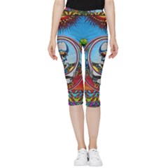 Grateful Dead Wallpapers Inside Out Lightweight Velour Capri Leggings  by Mog4mog4