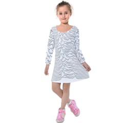 Joy Division Unknown Pleasures Post Punk Kids  Long Sleeve Velvet Dress by Mog4mog4