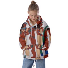 Egypt Fresco Mural Decoration Kids  Oversized Hoodie by Mog4mog4