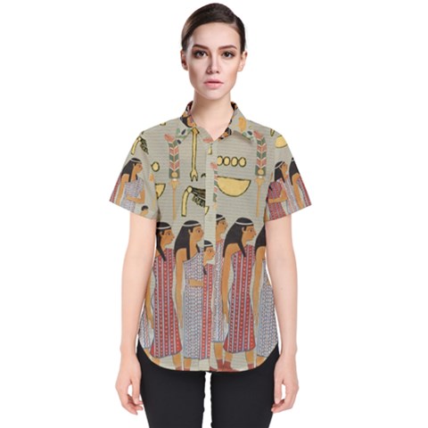 Egyptian Paper Women Child Owl Women s Short Sleeve Shirt by Mog4mog4