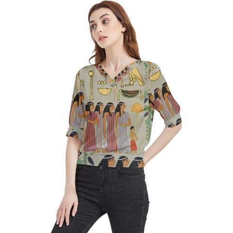 Egyptian Paper Women Child Owl Quarter Sleeve Blouse by Mog4mog4