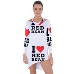 I Love Red Bean Asymmetric Cut-out Shift Dress by ilovewhateva